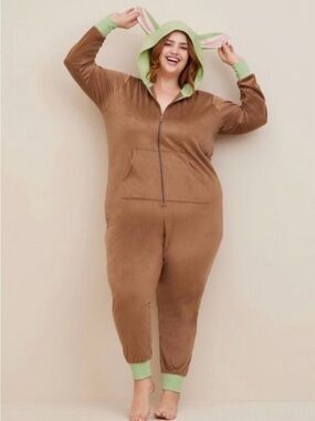 Torrid Star Wars Grogu Onesie With Ears NWOT Size 3/4
